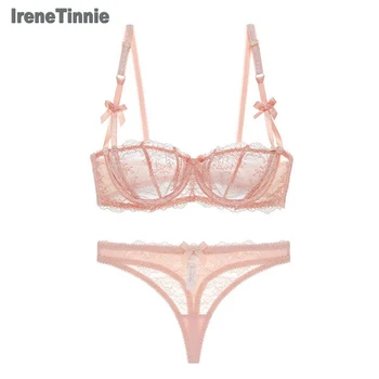 Irene Tinnie Mode Ultratynde Undertøj Sæt Plus Size Sexet Bh ' Er, Undertøj Sæt Blonder Kvindelige Gennemsigtig Bh Halv Kop