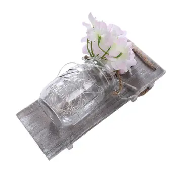 Rustik DIY-Mason Jar Flaske Blomst LED Fe String Lys Væg Sconces Lampe til Hjemmet Bryllup Dekoration