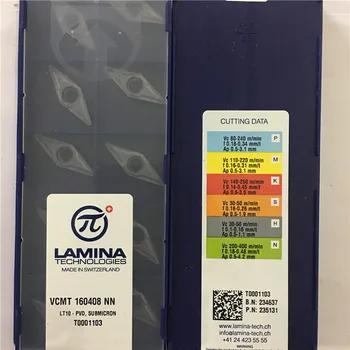 VCMT160408-NN LT10 Oprindelige LAMINA hårdmetal skær med den bedste kvalitet 10stk/masse gratis fragt