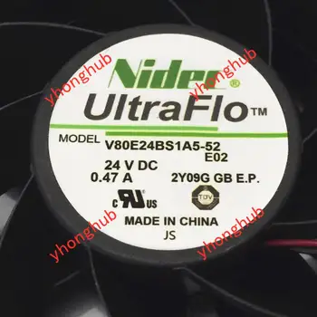 Nidec V80E24BS1A5-52 E02 DC 24V 0.47 EN 80x80x38mm 3-wire-Server Cooling Fan
