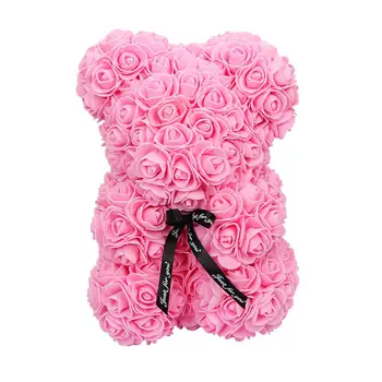 2020 Hot 25cm Kunstig Rose Hjerte Bamse Håndlavet Bærer af Roser For Kvinder Valentinsdag Bryllup Bithday Romantiske Gaver