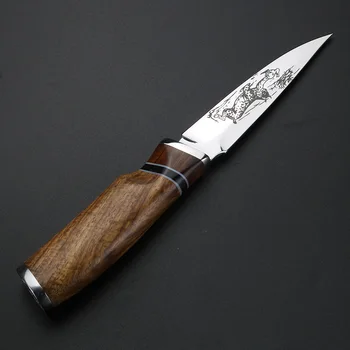 Offentlig Kniv Lige Kniv Hjem Skive Kniv med Fast Blad Knive til Mænd Gave til Camping Bushcraft Jagt