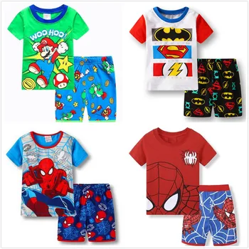 Børn Pyjamas Baby Boy Tøj Sæt Pige Korte ærmer Pyjamas Pijamas Sæt Kids Søde Dyr Print Nattøj Bomuld Nattøj