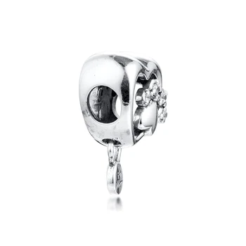 Perler passer til Halskæder, Armbånd 925 Sterling-Sølv-Smykker Mousserende Pote Print & Hjerte Charms Gratis Fragt