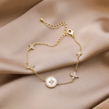 Armbånd til Kvinder Micro Zircon Blomme på Tværs af Lys Luksus Fashion Armbånd Smykker Engros