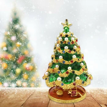 Nyligt juletræ Ornament Max smykkeskrin Opbevaring Tilfælde, Emalje Håndværk Dekoration TE889
