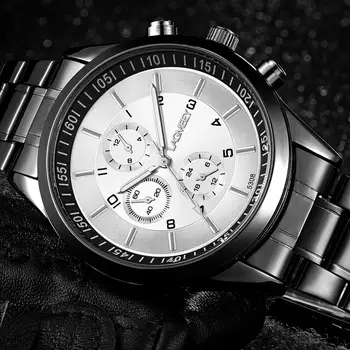 Mænd 'S Watch Lagmeey Top Mærke Luksus Business Quartz Armbåndsur Mænd Hodinky Mandlige Ur Time Black Watch Relogio Masculino