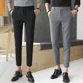 2020 Mænds Trendy Frisør koreanske version af lille-benede engelsk casual bukser for mænd at trimme ni-punkt bukser