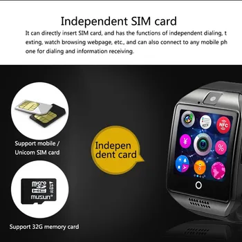Relojes 2020 Ny Smart Ur Q18 Smartbracelet Med SIM-TF Kort, Kamera, ringe Opkald Besvar et Opkald Besked Sync Smartwatch Mand