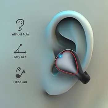 Bluetooth-5.0 Trådløse Høretelefoner med Mikrofon Sport Vandtæt TWS Øretelefoner til iPhone, Samsung Hovedtelefoner med 1200mAh Opladning Sagen