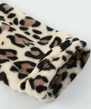Vinteren Leopard Frakke Kvinder 2018 Kvindelige Plus Size Løs Faux Pels Casual Efteråret Damer Lang Frakke