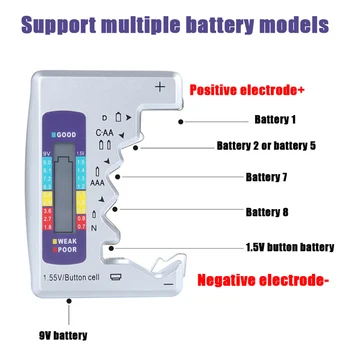 Digitalt LCD-Batteri Tester Strømforsyning måleinstrument Super Isolering Værktøj