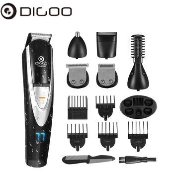 Digoo Frisør-Powerful Hair Clipper 12 i 1 Hår Trimmer Kit til Mænd El-Cutter Hår Skærende Værktøjer Mænds Grooming Trimmer