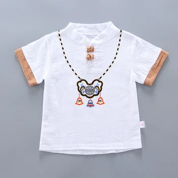 Nye Sommer baby boy tøj Sød Kinesisk stil Tegnefilm Ping En Lås baby, der passer kortærmet T-skjorte+kort buks 1-4 År