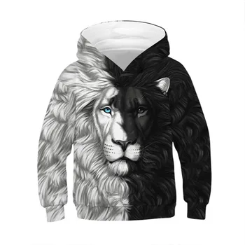 Europæiske Amerikanske Løve Print Pige Sweater Børn Hoodie Sport Shirt Pullover Efteråret Casual Jakke Teens Dreng Baseball Ydre