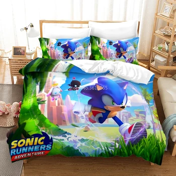 Nye Produkter Sonic The Hedgehog 3d-Sengetøj Sæt Voksen Børn Dyne/dyne Dække med Pudebetræk Europa/Australien/USA Sengelinned