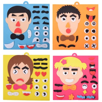 Besegad Sjove DIY Facial Ansigt Udtryk Humør Puslespil Pædagogisk Legetøj for Børn, Brain Training Tidlige Udvikling og Læring Legetøj