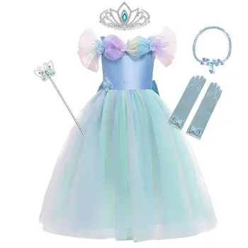 Disney Prinsesse Askepot Bolden Kjole Halloween Party Kids Askepot Kjole Glas Cosplay Kostumer Piger Fancy Off Skulder Kjole