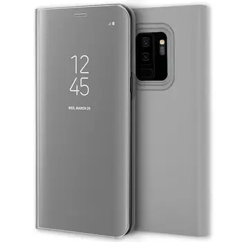 Samsung Galaxy S9 Plus Klare Opfattelse, Flip Cover, case Sølv