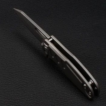 Titanium Håndtag Nøglering Folde Pocket Kniv D2 Damaskus Stål Klinge Udendørs Mini-Camping Overlevelse Knive EDC Værktøj Gave