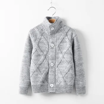 Efterår og Vinter Drenge Turtleneck Sweater For Teenage-Frakke Kids Overtøj Varm Uld Skole Cardigan Tøj 2-10år