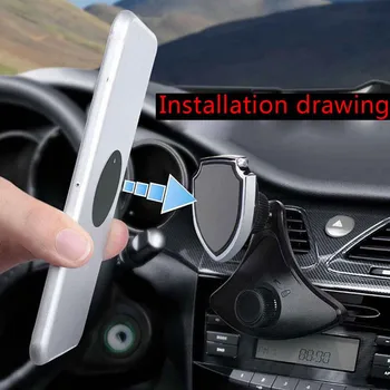 NY Universal Magnetisk telefonholder, 360° Roterende CD-Slot Car Mount Holder Stand Magnetiske Til Mobiltelefon Tilbehør