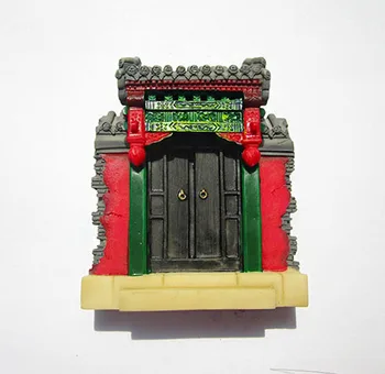 Great Wall med Kinesiske Karakteristika Beijing på den himmelske freds plads Turist-Souvenir-Harpiks 3D Harpiks Turist Køleskab Magnet