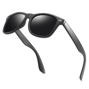 JASPEER Ultralet Square Solbriller Mænd Kvinder Vintage Plastik Ramme, Sort spejlglas Mandlige Kørsel Goggle-Brillerne UV400