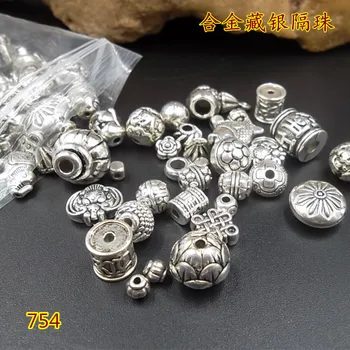 50g Tibetansk Sølv Farve Mix Design Spacer Perler, Vedhæng/Perler Caps Håndlavede Smykker Resultater DIY Armbånd, Halskæde, Ørering