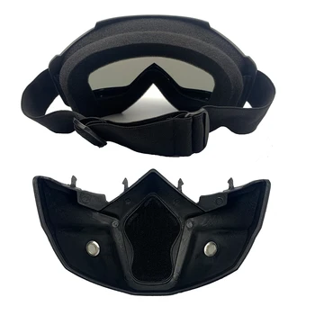 Offentlig Motorcykel Anti-Fog Beskyttelsesbriller, Maske Taktiske Paintball Airsoft Beskyttende Maske Offroad Cykling Aftagelig Modulære Masker