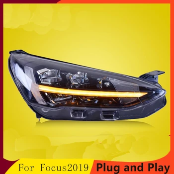 Bil til 2019 Ford Focus fuld LED-lys forlygte forsamling LED kørelys LED streamer blinklyset montage