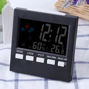 Nyeste Vejr Ur Nye Digitale Display Termometer luftfugtighed ur Farverig LCD-Skærm Alarm Kalender Vejr Pop til Hjemmet