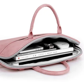 Fashion Kvinder PU Vandtæt, ridsefast Laptop Tasker 13-15.6 tommer Bærbare Skulder Carry Case Til MacBook Air Notebook Taske