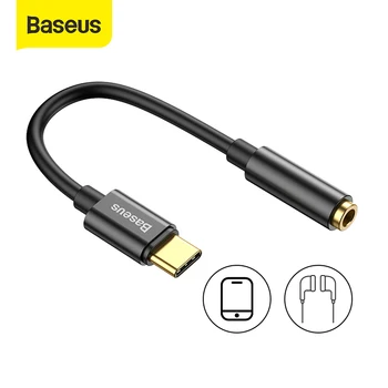 Baseus Type C 3,5 mm Hovedtelefon Jack AUX USB-C Kabel-Hovedtelefon Adapter 3.5 Jack Audio kabel Til Huawei P20 Xiaomi Mi 10