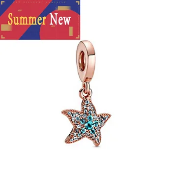 2020 Nye Sommer 925 Sterling Sølv Mousserende Søstjerner Dingle Charms passer Oprindelige Pandora Armbånd BeadsDIY Kvinder Smykker