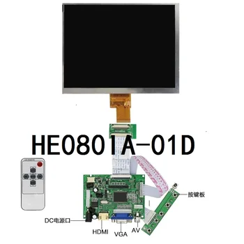 8 tommers lcd-tv med HE080IA-01D 1024*768 hd IPS LCD-Skærm + HDMI/VGA/AV-Kontrol Driver yrelsen