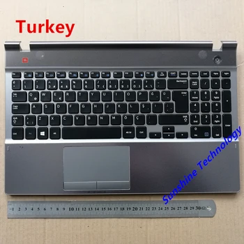 US/UK/russisk/Tyrkiet/LATIN/Canada ny laptop tastatur med touchpad håndfladestøtten for Samsung NP550P5C 550P5C BA75-03738D splint