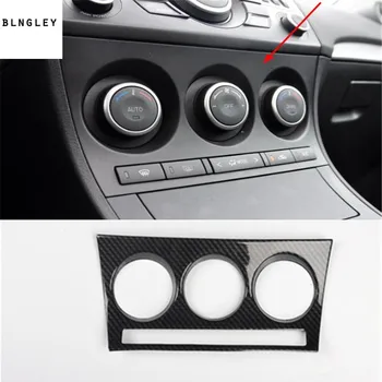 1pc Bil stichers ABS Carbon fiber korn aircondition kontrol justering panel dekoration dækning for 2010-2013 Mazda 3