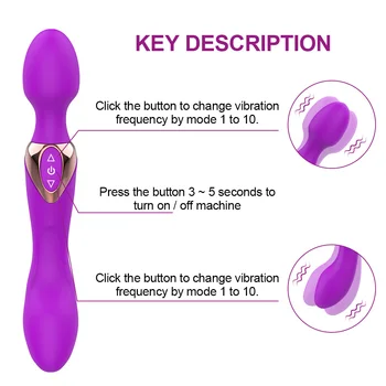 OLO AV Vibrator Dobbelt Hoved Brystvorten Vaginal Massage Dobbelt Chok Klitoris Stimulation Lesbisk Onani sexlegetøj Til Kvinder