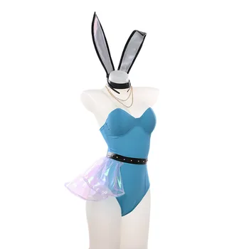 2020 NYE LOL KDA Evelynn imiteret læder kostume sexy bunny rolle spille komiske jumpsuits Seraphine læder sexet cosplay