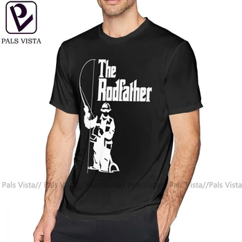 Fisker, T-Shirt Den Rodfather Fiskeri T-Shirt Awesome Kortærmet T-Shirt Sommer 100 Procent Bomuld Grafisk Mænd Stor Tshirt