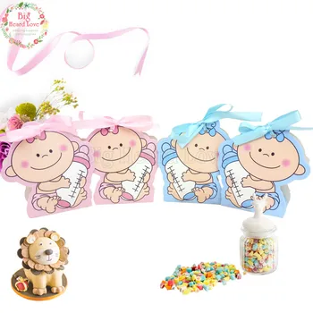 48pcs/sæt Baby Pige Og Dreng Papir gaveæske Part Baby Brusebad Candy Box Baby Feeding Bottle-års Fødselsdag Part Dekorationer Børn