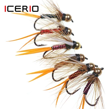 ICERIO 12PCS Hot wire Prins Nymfe Stoneflies ørredfiskeri Flyve Lokker #12