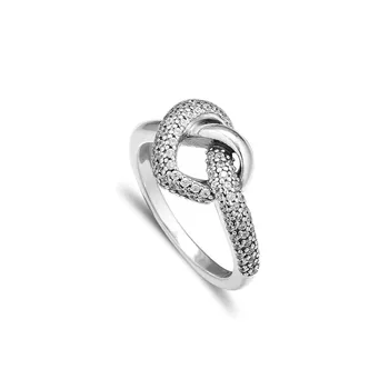925 Sterling Sølv Ringe for Kvinder Shine Charme Smykker Klare CZ Knyttede Hjerte Ringe Elsker Tegn for Par Piger 2019 Smykker