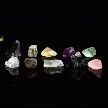 1 Sæt Naturlige Krystal Sten 10 Farver Til Store Korn Upolerede Sund Energi Behandling Gemstone Indsamling, Gaver, Boligindretning