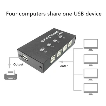 VARMT-DET-Godt 4 Ports Manuel Switch 4 in / 1 Out USB-Computer, Printer, Deling Enhed, for Scanner/U Disk/Kortlæser/Printer/Kopi