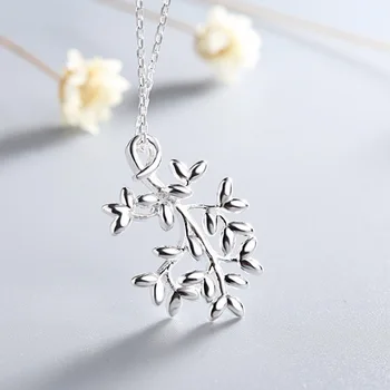 Sølv farve Ahorn blade Vedhæng med Halskæde Heldig Træ Blade Mode Fin Kvalitet Valentine Gave Smykker til Kvinder