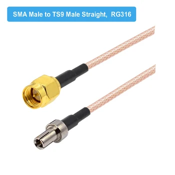 2STK/MASSE Lige TS9 Kvindelige Jack Til SMA Male Plug RG316 Coaxial Pigtail Kabel Samling forlængerkabler 10 CM 15 CM 30 CM 100CM