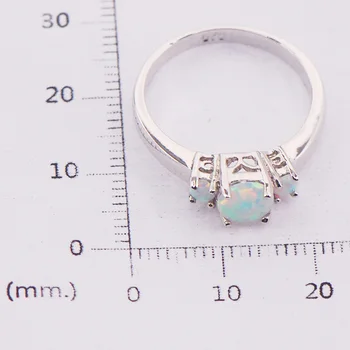 Hvid Ild Opal Australien 925 Sterling Sølv Kvinde Smykker Ring Størrelse 6 7 8 9 10 11 F575
