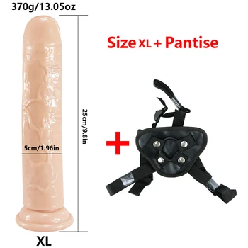 6 Størrelser Jelly Dildo Strap-On Penis Justerbar Strapon Dildo Realistisk Sex Legetøj For Lesbiske Kvinder, Par, Kraftfulde Sugekop